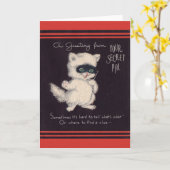 Vintage geheime Kumpel-Gruß-Karte Karte (Gelbe Blume)