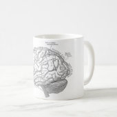 Vintage Gehirn-Anatomie Kaffeetasse (VorderseiteRechts)
