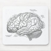 Vintage Gehirn-Anatomie Mousepad (Vorne)