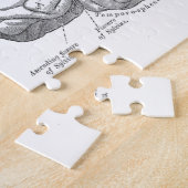 Vintage Gehirn-Anatomie Puzzle (Seite)