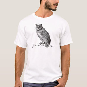 Vintage gehörnte Eule T-Shirt
