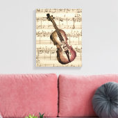 Vintage Geige und Noten Leinwanddruck (Insitu (Wohnzimmer))