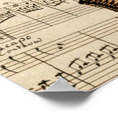 Vintage Geige und Noten Poster (Ecke)