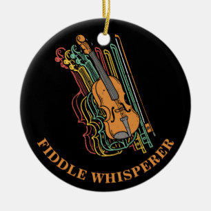 Vintage-Geigen-Fiedel-Flüsterer Pun Keramik Ornament