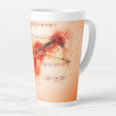 Vintage Geigenblattmusik Latte Tasse 17 oz (Rechte Ecke)