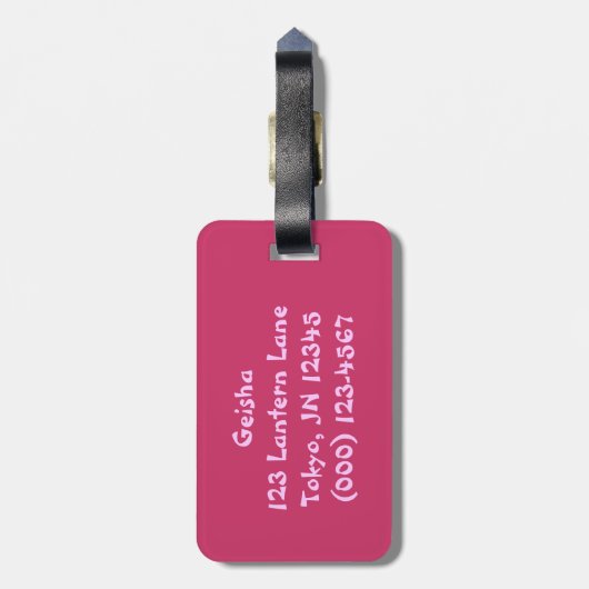 Vintage Geisha-Collage Gepäckanhänger (Rückseite vertikal)