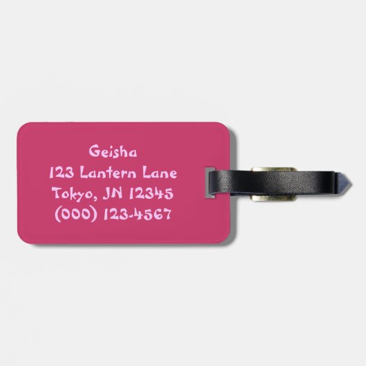 Vintage Geisha-Collage Gepäckanhänger (Rückseite horizontal)