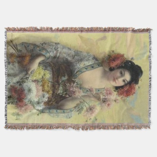 Vintage-Geisha-Decke Decke (Vorderseite)