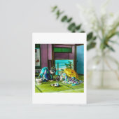 Vintage Geisha-Grüße über Tea Old Japan Postkarte (Stehend Vorderseite)