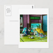 Vintage Geisha-Grüße über Tea Old Japan Postkarte (Vorne/Hinten)