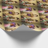 Vintage Geisha Sieht kein Übel Altes Japan Geschenkpapier (Ecke)