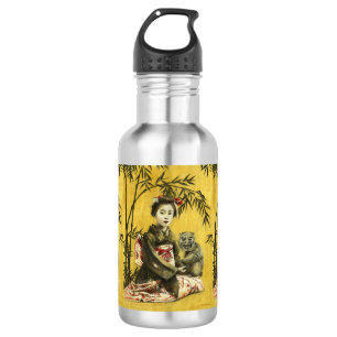 Vintage-Geisha- und Dämonen-Wasserflasche Edelstahlflasche