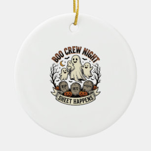 Vintage-Geist-Halloween-Buh-Mannschaft-Laken-Party Keramik Ornament