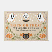 Vintage Geist Katzen Kürbis Halloween Fußmatte (Vorderseite)