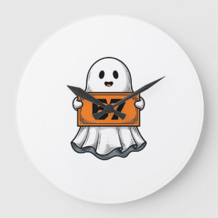 Vintage-Geist-Nummer-67-Halloween-Shirt-Design_1 Große Wanduhr