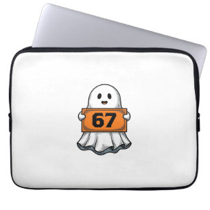 Vintage-Geist-Nummer-67-Halloween-Shirt-Design_1 Laptopschutzhülle