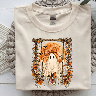 Vintage Geist Swing Herbstlaub Halloween T-Shirt