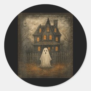 Vintage-Geister-Buh-Spukhaus-Halloween-Kostüme Runder Aufkleber
