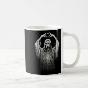 Vintage-Geister-Gesicht-Herz-Zeichen-Hände-Horror- Kaffeetasse