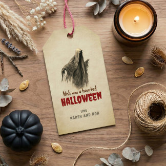 Vintage-Geister-Halloween-Geschenkanhänger Favor-L Geschenkanhänger