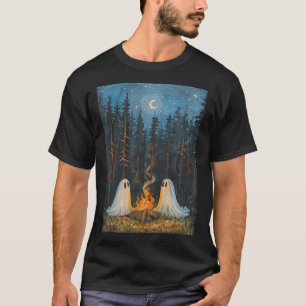 Vintage-Geister-Lagerfeuer-Campingliebhaber-Wald-G T-Shirt
