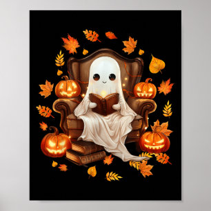 Vintage-Geister-Lesebuchliebhaber Gothic-Halloween Poster
