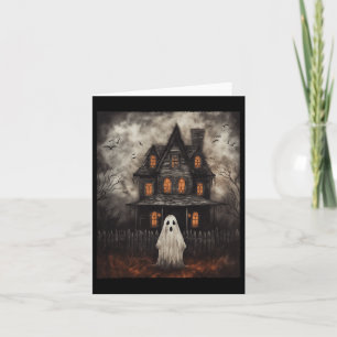 Vintage-Geister-Spukhaus Mitternacht Halloween-Gho Karte