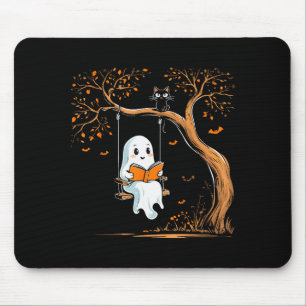 Vintage-Geister-Swing-Lese-Buch-Schwingen-Hallowee Mousepad