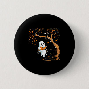 Vintage-Geister-Swing-Lesebuch-Schaukel-Halloween Button