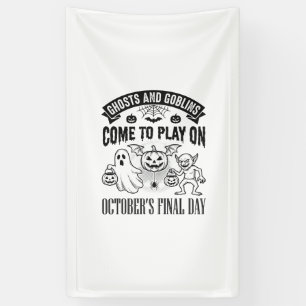 Vintage Geister und Goblins Halloween-Shirt-Design Banner