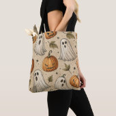 Vintage-Geister und Kürbisse Halloween-Muster Tasche (Von Nahem)