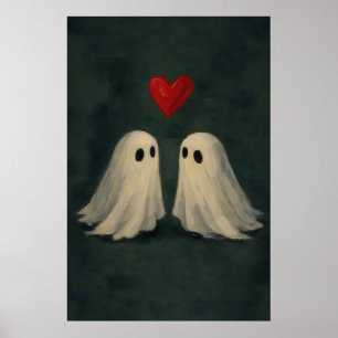 Vintage-Geister-Valentinstag-Druck, Liebesgeist Poster