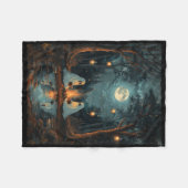 Vintage-Geisterbuch-Lesecamping-Gotischer-Hallowee Fleecedecke (Vorderseite (Horizontal))