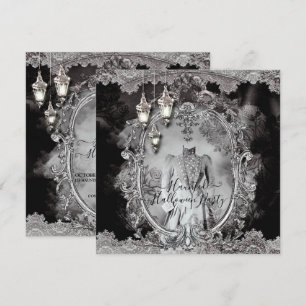 Vintage-Geisterlady-Halloween-Dinnerparty  Einladung