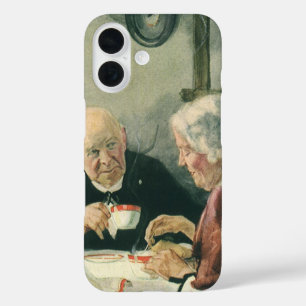 Vintage Geistliche, Kaffee oder Tee mit einem Prie iPhone 16 Hülle