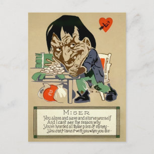 Vintage-Geizhals-Postkarte Postkarte
