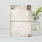 Vintage geklappte Postkartenleisten Einladung (Stehend Vorderseite)