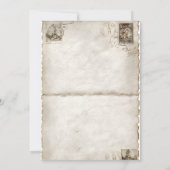 Vintage geklappte Postkartenleisten Einladung (Rückseite)