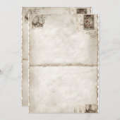 Vintage geklappte Postkartenleisten Einladung (Vorne/Hinten)