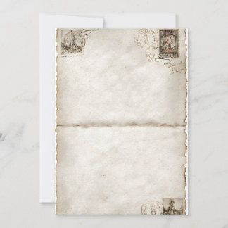 Vintage geklappte Postkartenleisten Einladung