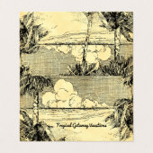 Vintage, geklappte Visitenkarte für den tropischen Visitenkarten (Außenseite Aufgefaltet)