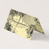 Vintage, geklappte Visitenkarte für den tropischen Visitenkarten (Rückseite)