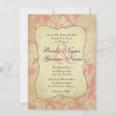 Vintage geknisterte rosa Kirschblüten-Einladung Einladung (Rückseite)