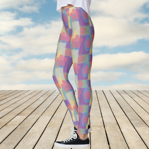 Vintage Gelb Patchwork Muster Yoga Leggings