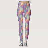 Vintage Gelb Patchwork Muster Yoga Leggings (Vorderseite)