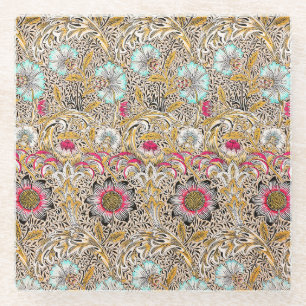 Vintage gelb rosa William Morris's Corncockle Glasuntersetzer