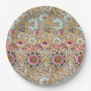 Vintage gelb rosa William Morris's Corncockle Pappteller