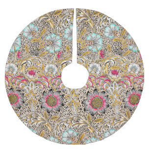 Vintage gelb rosa William Morris's Corncockle Polyester Weihnachtsbaumdecke