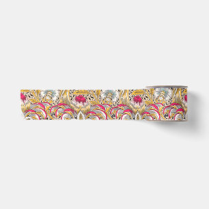 Vintage gelb rosa William Morris's Corncockle Satinband