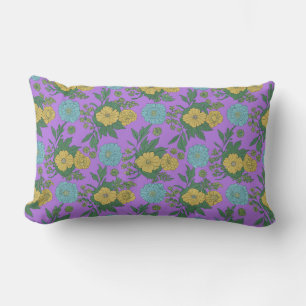 Vintage Gelb- und Minz-Blumendesign" Lendenkissen